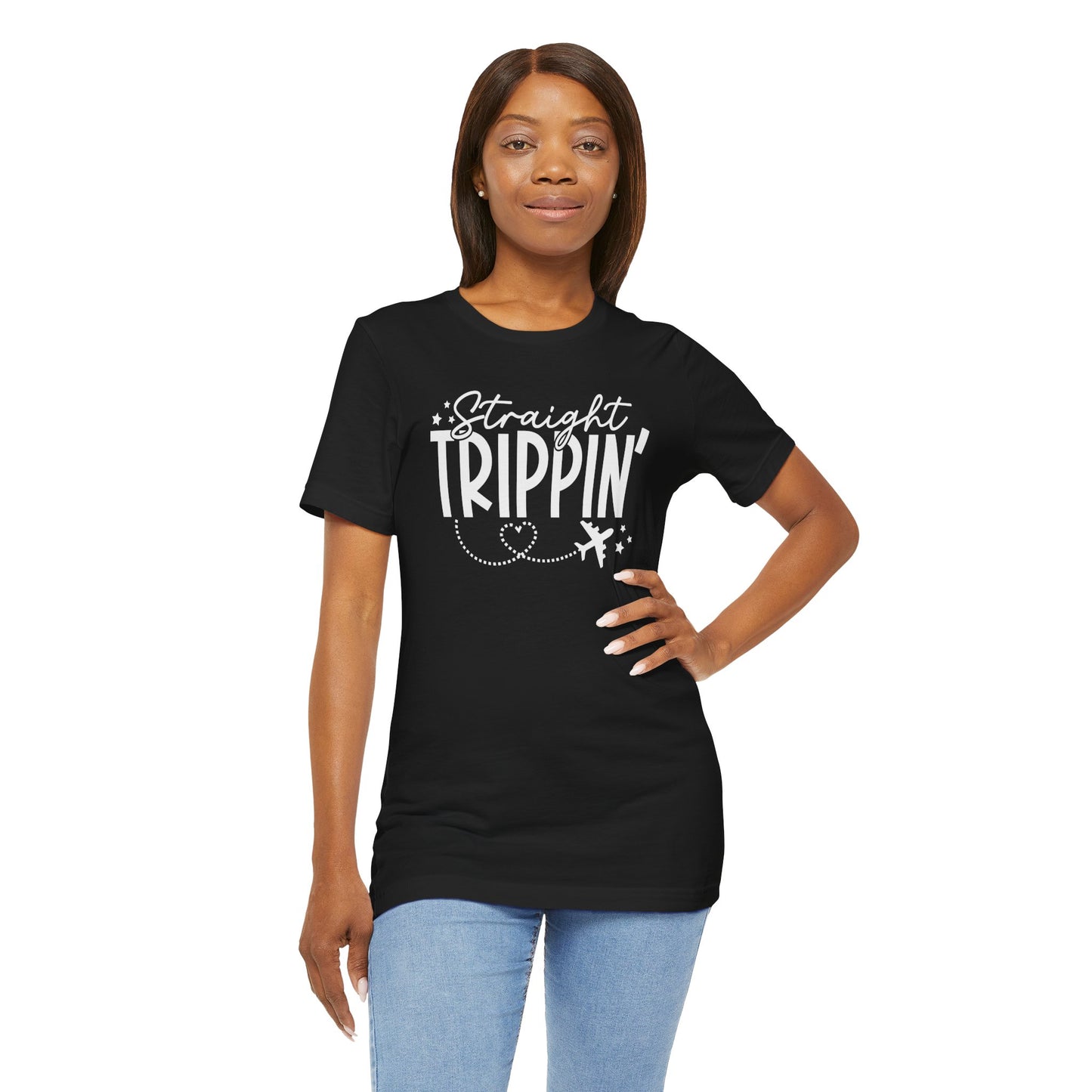 STRAIGHT TRIPPIN' UNISEX SHIRT - BLACK