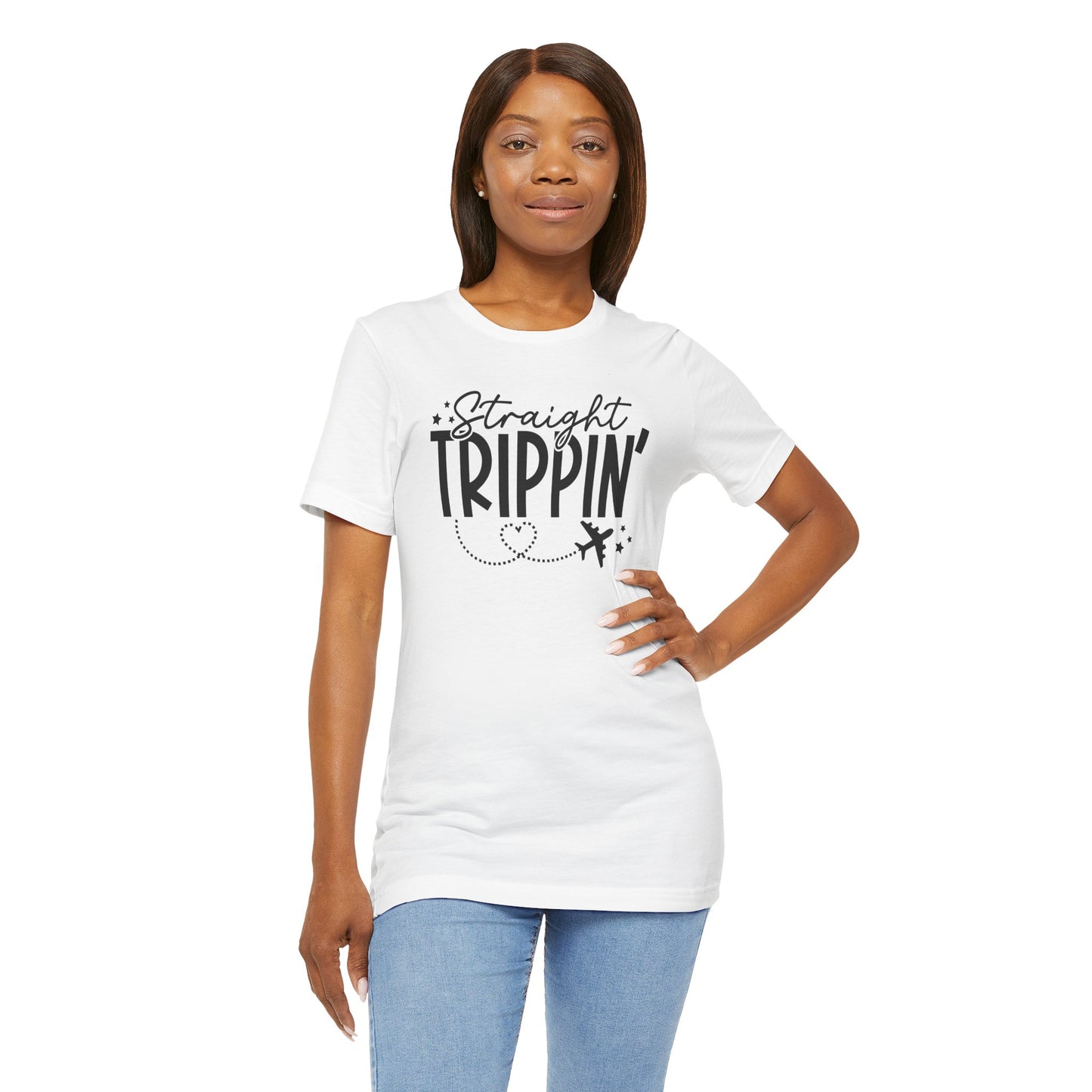 STRAIGHT TRIPPIN' UNISEX SHIRT - WHITE