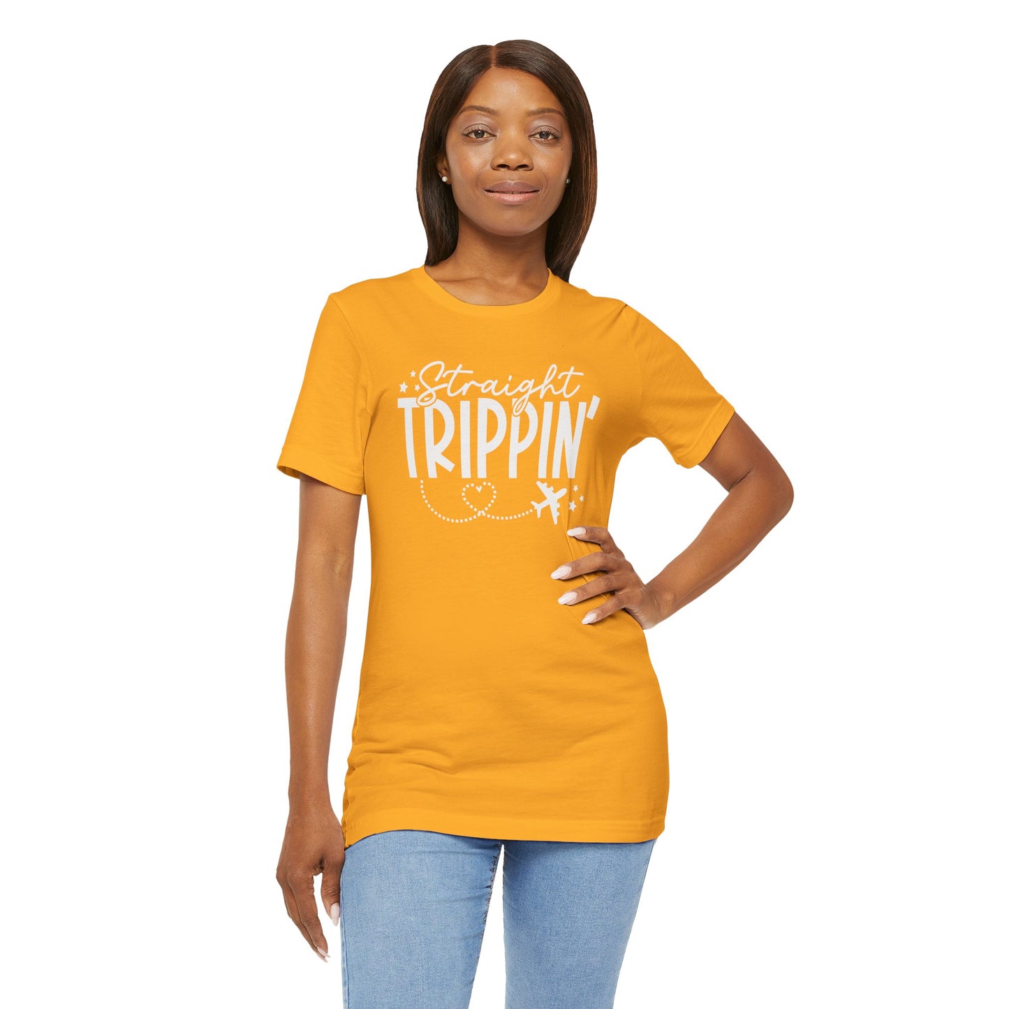 STRAIGHT TRIPPIN' UNISEX SHIRT - GOLD